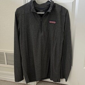 Vineyard Vines Charcoal “Edgartown” Quarter-Zip Pullover
